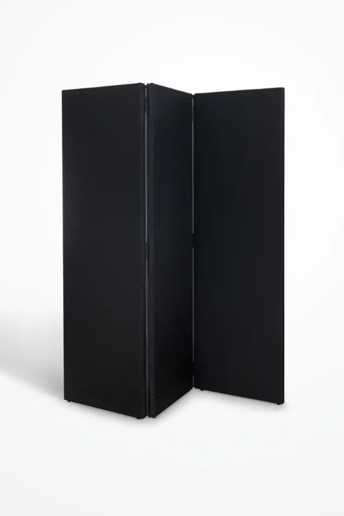 Paravent textilène noir - 3 pans 185 x 60 cm
